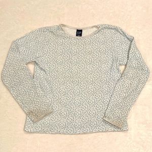 Girls Gap Blue Floral Long-Sleeved Tee Shirt, size Large